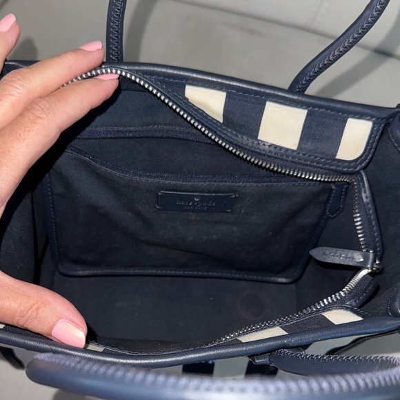 Kate Spade Ella Navy and Cream Striped Small Tote Bag - Picture 3 of 7